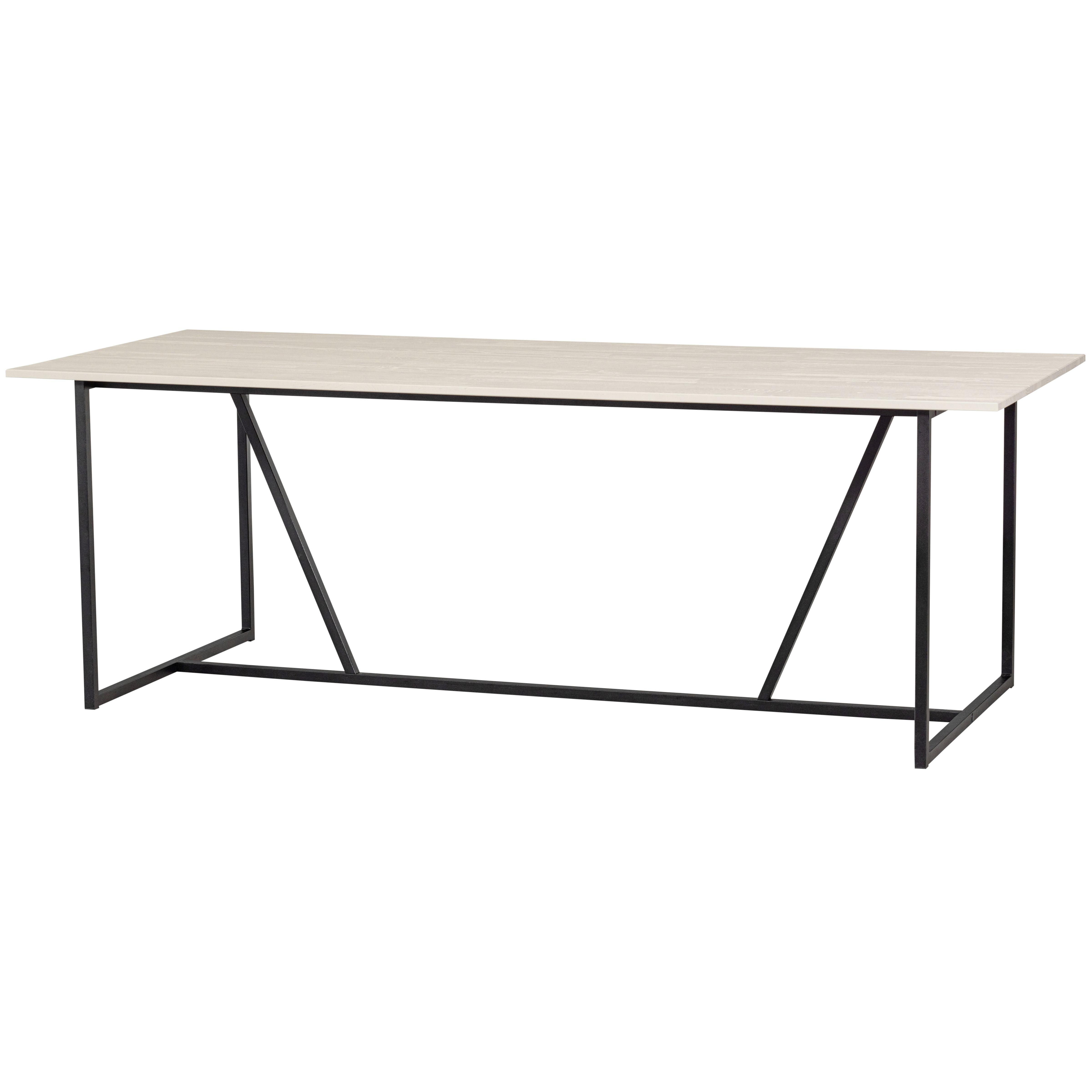 Esstisch Silas Schwarz/Hellgrau L: 220cm - Hellgrau/Schwarz, MODERN, Holz/Metall (220/90/75cm) - Livetastic