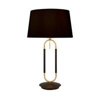 Tischleuchte Jazz Eu41431sb - Messingfarben/Schwarz, LIFESTYLE, Textil/Metall (37/37/63cm)