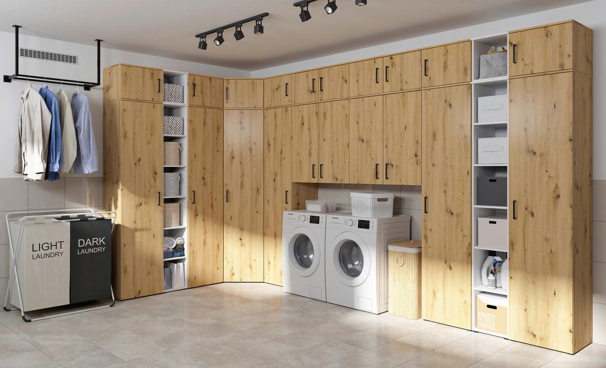 Szekrény Multistauraum - Artisan tölgy, Modern, faalapú anyag (80/195/40cm) - Carryhome