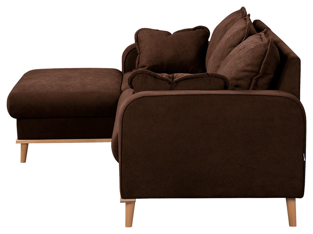 Ecksofa Beata Braun S: 150x230 cm - Wengefarben/Braun, Design, Textil (150/230cm) - Livetastic