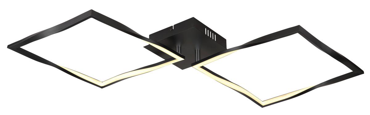 Led-deckenleuchte 67213d - Opal/Schwarz, Basics, Kunststoff/Metall (86,5/40/8,8cm) - Globo