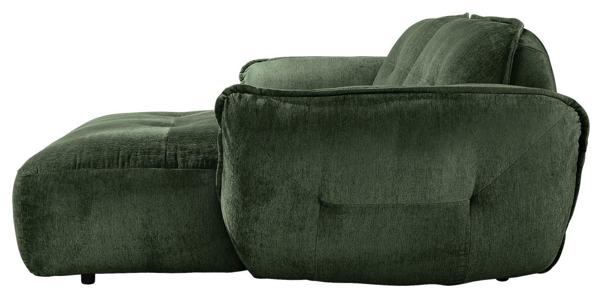 Ecksofa Fluffy Dunkelgrün S: 269x184 Cm - Dunkelgrün/Schwarz, MODERN, Textil (269/184cm) - Trendmanufaktur