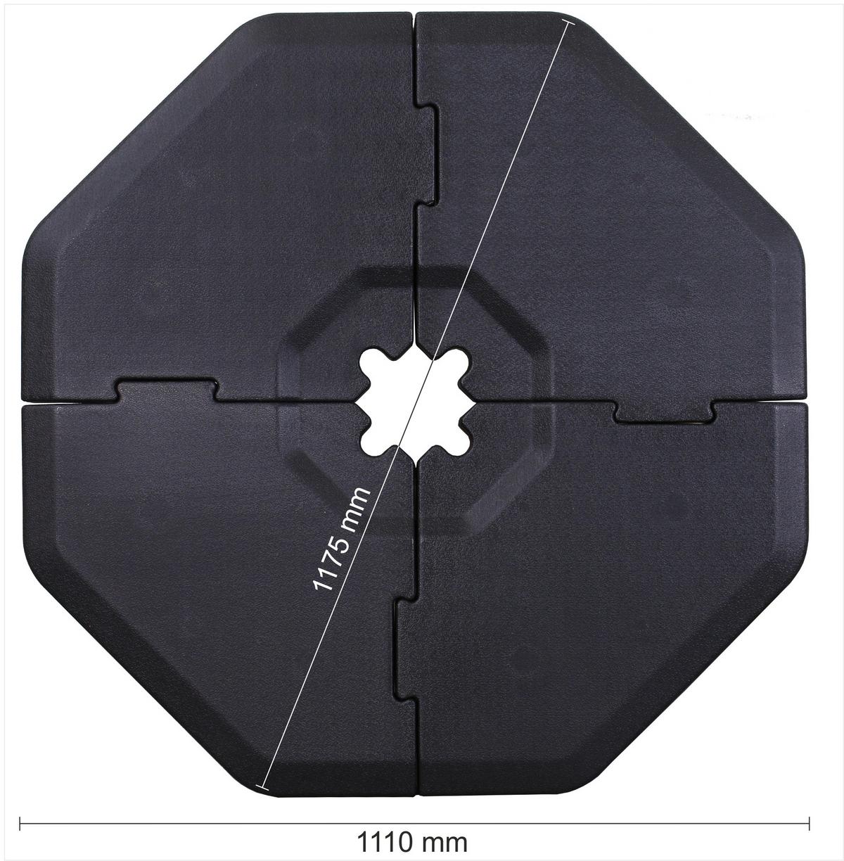 Sonnenschirmständer Anthrazit mit Einlegeplatten - Anthrazit, Basics, Kunststoff (117,5/111cm) - Schneider