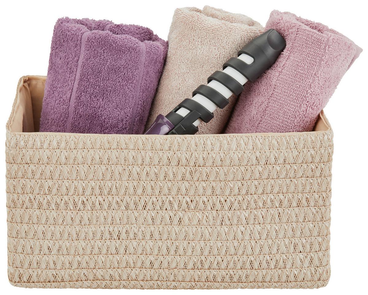 Aufbewahrungskorb Ingetraud 4tlg Kunststoff/Leinen Sand - Sandfarben, ROMANTIK / LANDHAUS, Kunststoff/Textil - James Wood