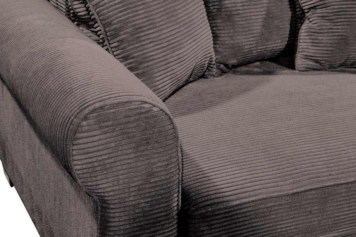 Ecksofa Maureen Braun S: 255/185 cm - Schwarz/Braun, KONVENTIONELL, Textil (255/185cm) - MID.YOU