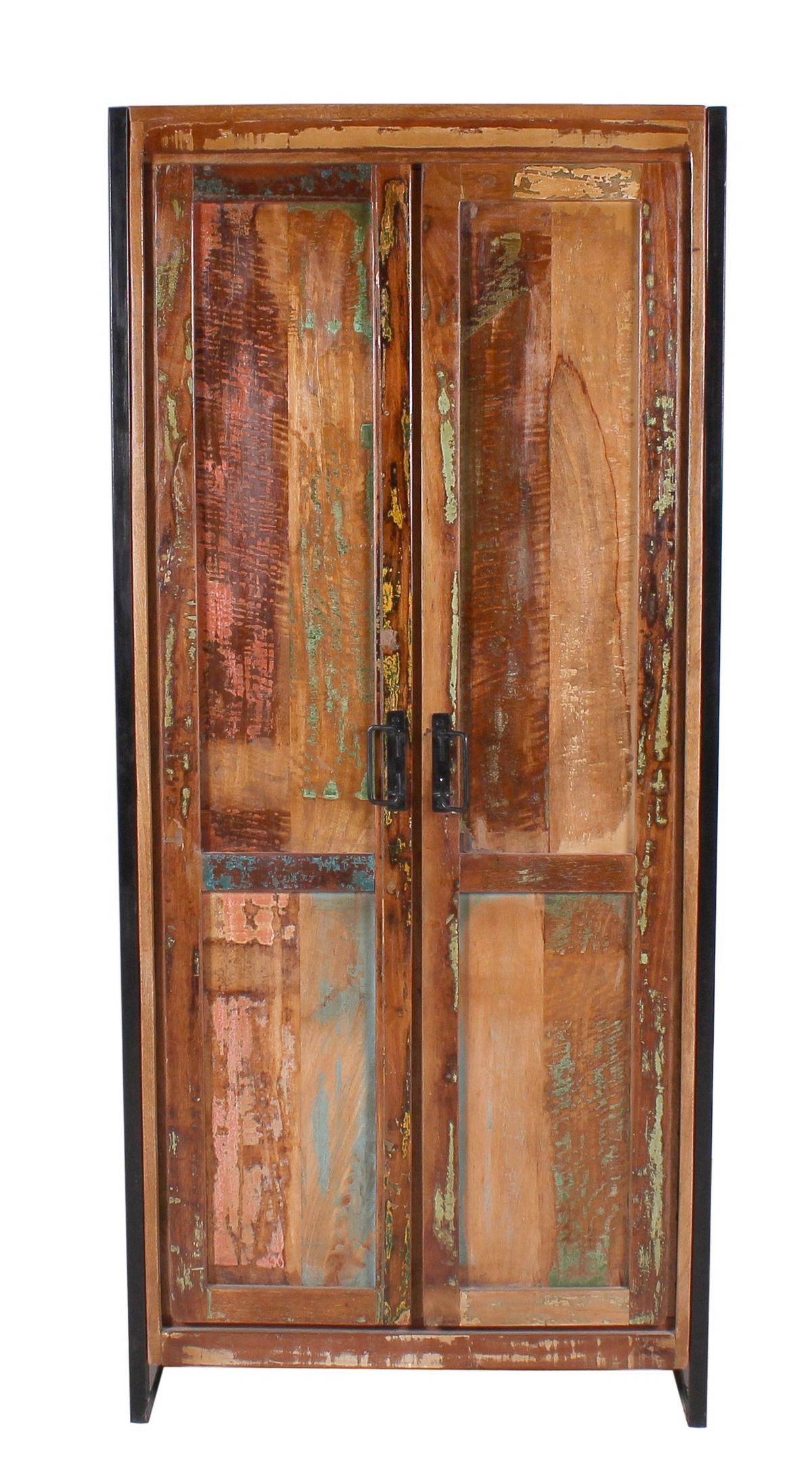 Garderobe Dielen Multicolor/Schwarz B: 210cm - Multicolor/Schwarz, Design, Holz/Metall (210/180/45cm) - MID.YOU