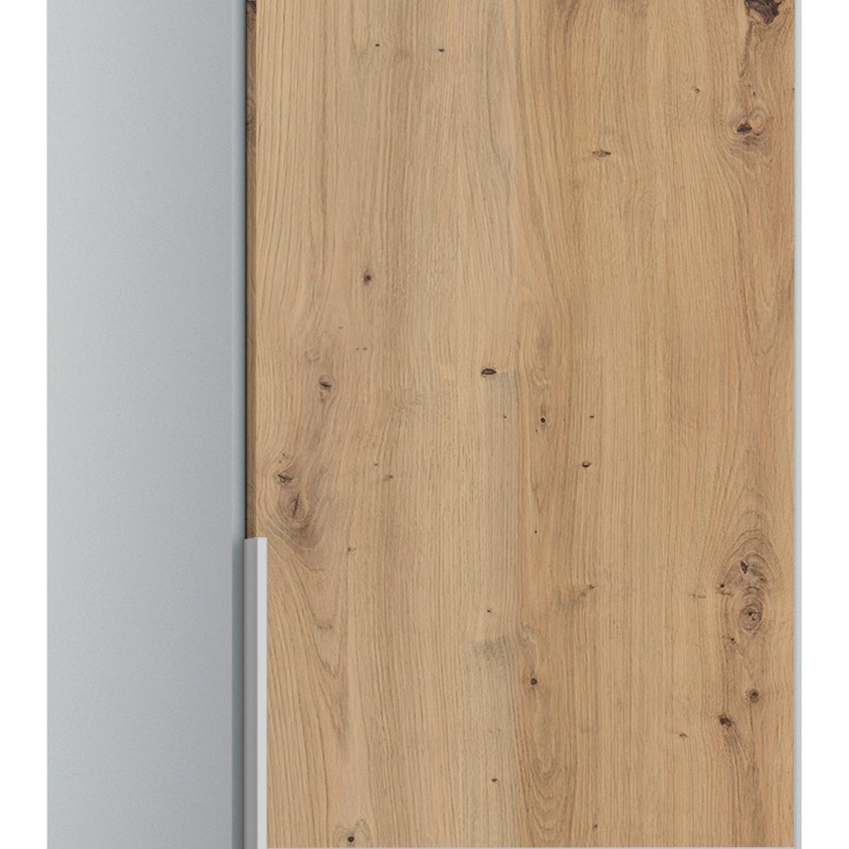 Drehtürenschrank 136cm Alabama Extra, Hellgrau - Hellgrau/Eiche Artisan, MODERN, Holzwerkstoff (136/229/54cm)