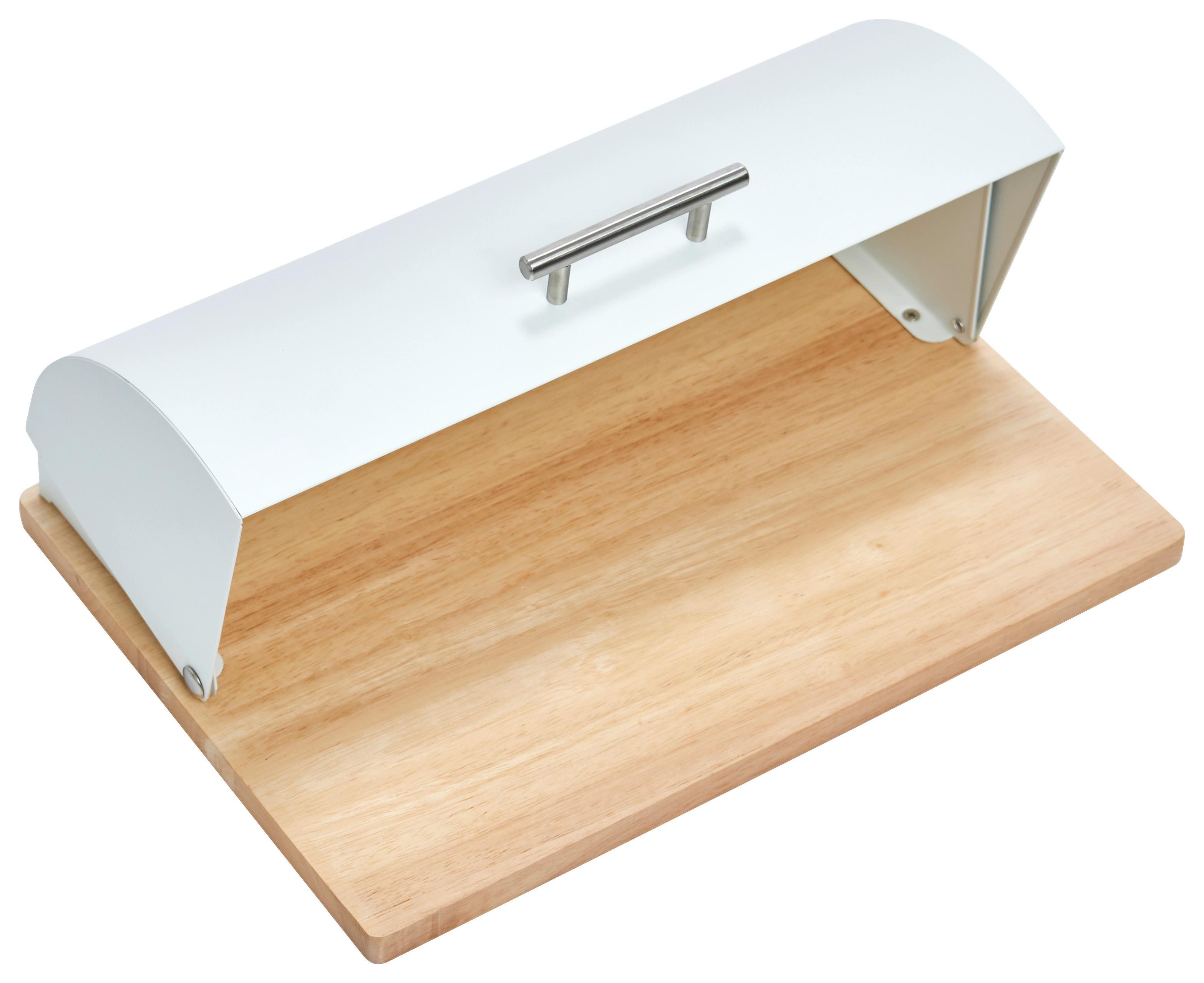 Brotkasten Weiß B: 39 Cm - Weiß, Basics, Holz/Metall (39/28/16cm) - Zeller Present