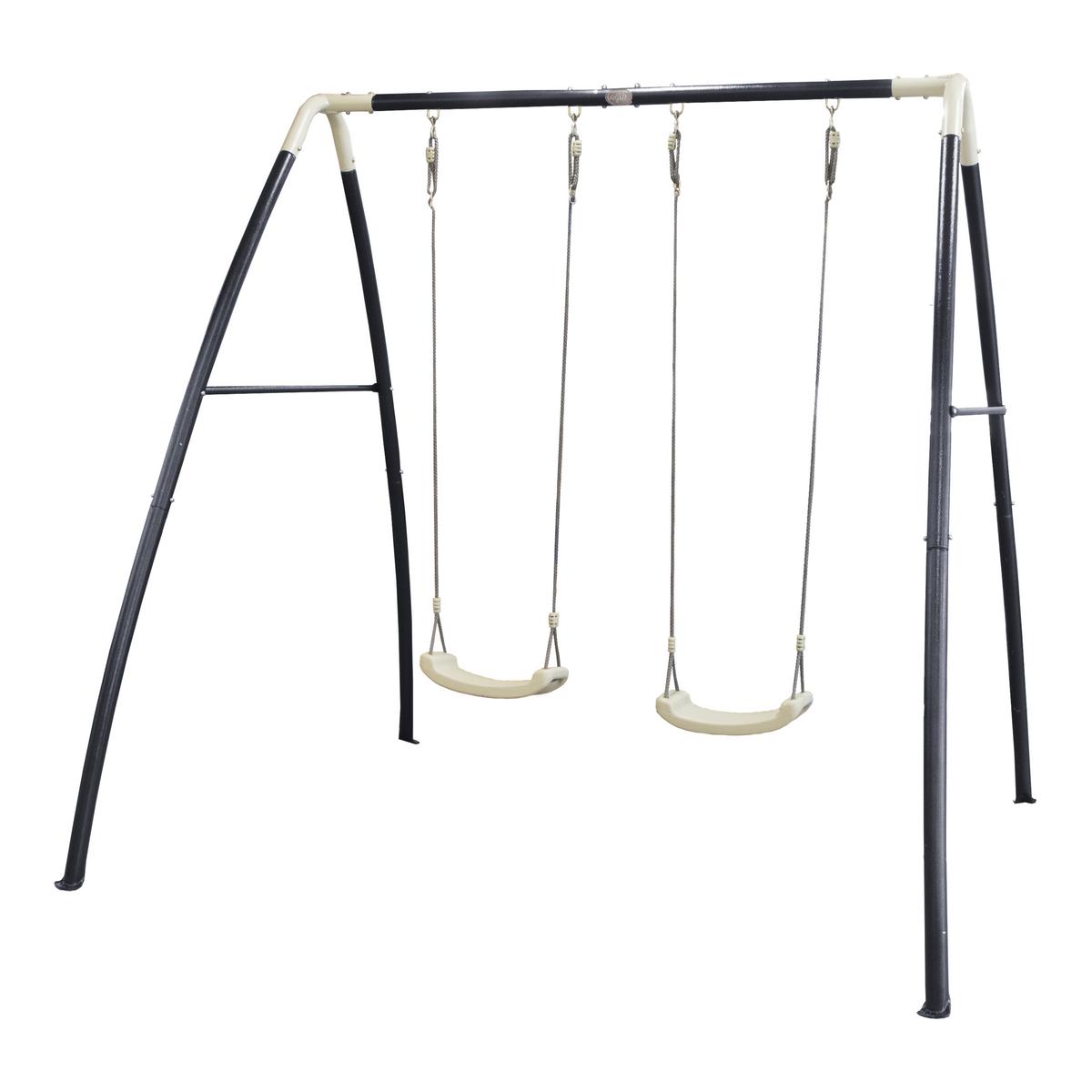 Hojdačka Biela, antracitová - biela/antracitová, Basics, kov/plast (210/217/210cm)