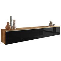 TV komoda dub Wotan/ čierna VL - sivá/dub wotan, Lifestyle, kompozitné drevo/plast (180/30/33cm) - P & B