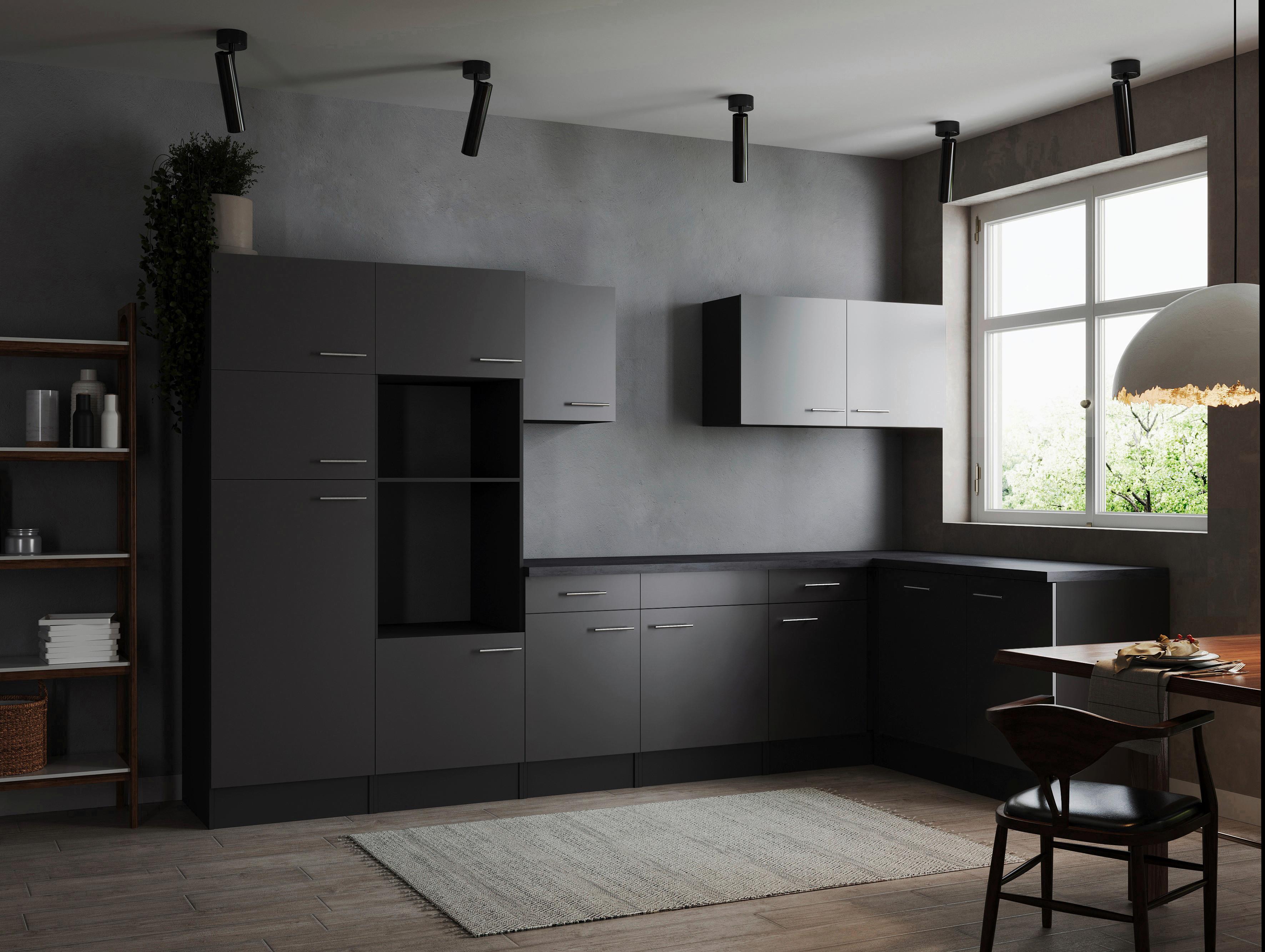 Eckküche Oliver Grau S: 340x172 Cm - Grau, Design, Holzwerkstoff (340/172cm) - Respekta