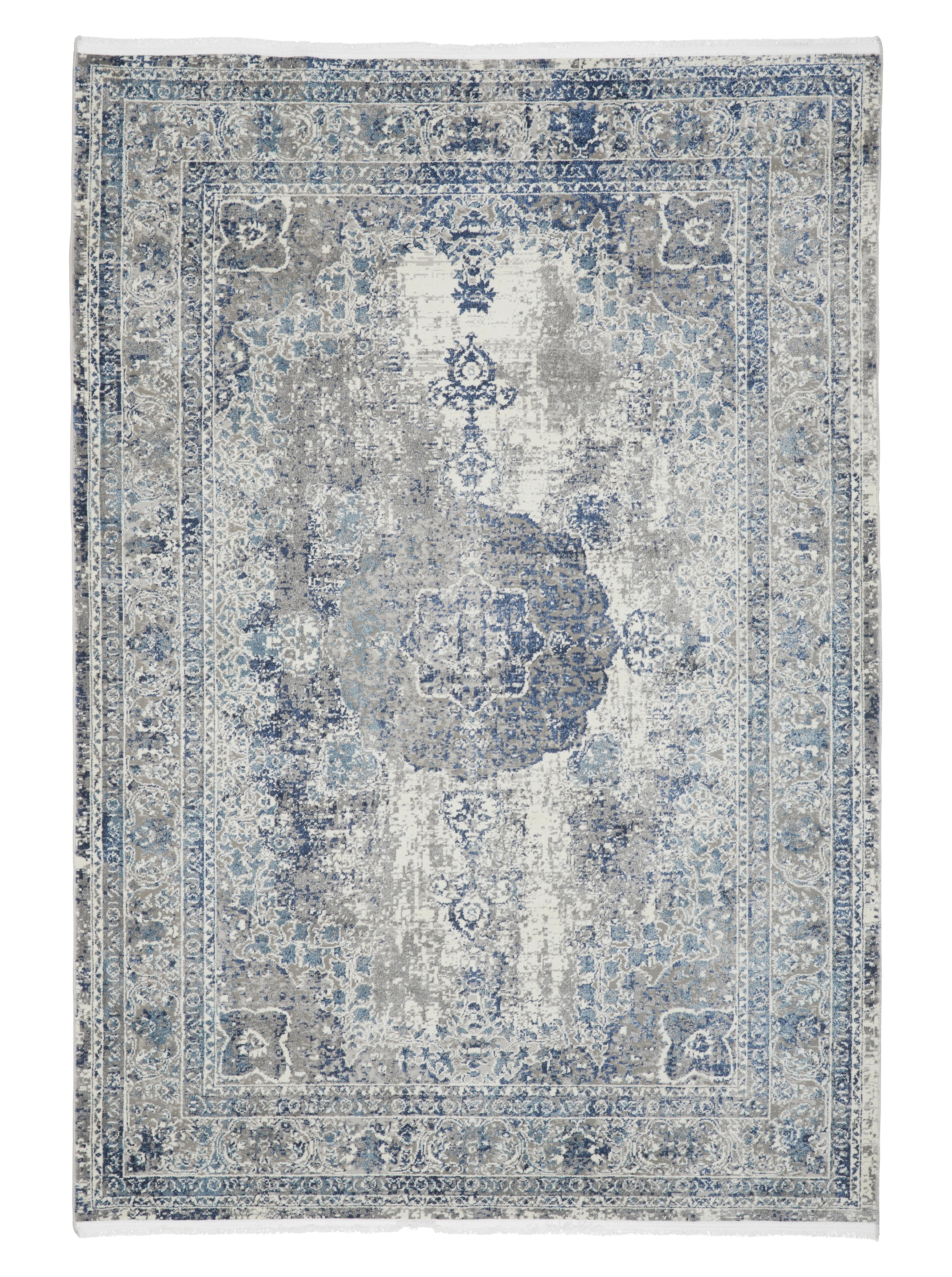 Tkaný Koberec Marcus 3, 160/230cm - svetlomodrá/krémová, textil (160/230cm) - Modern Living