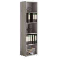 Aktenregal Grau B: 44,1cm - Silberfarben/Grau, MODERN, Holzwerkstoff (44,1/185,6/33cm) - MID.YOU