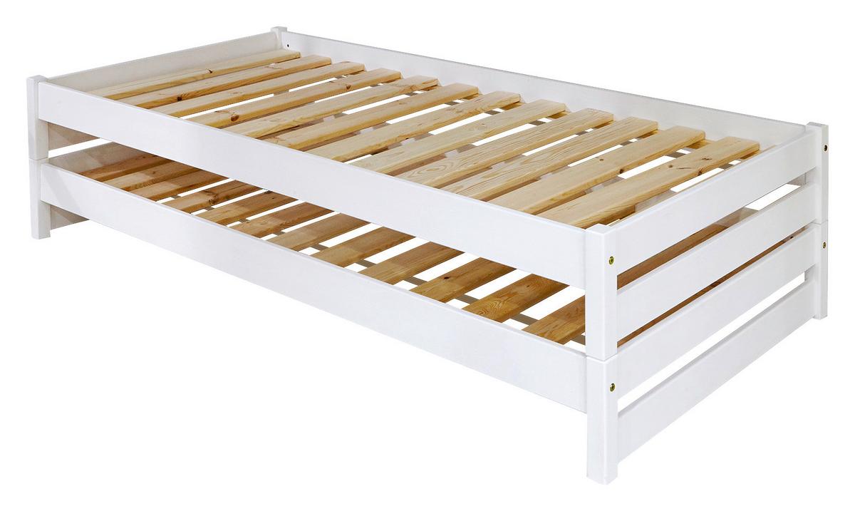 Stapelbett Echtholz Massiv 90x200 Cm Nadine Weiß - Weiß, KONVENTIONELL, Holz (90/200cm) - MID.YOU