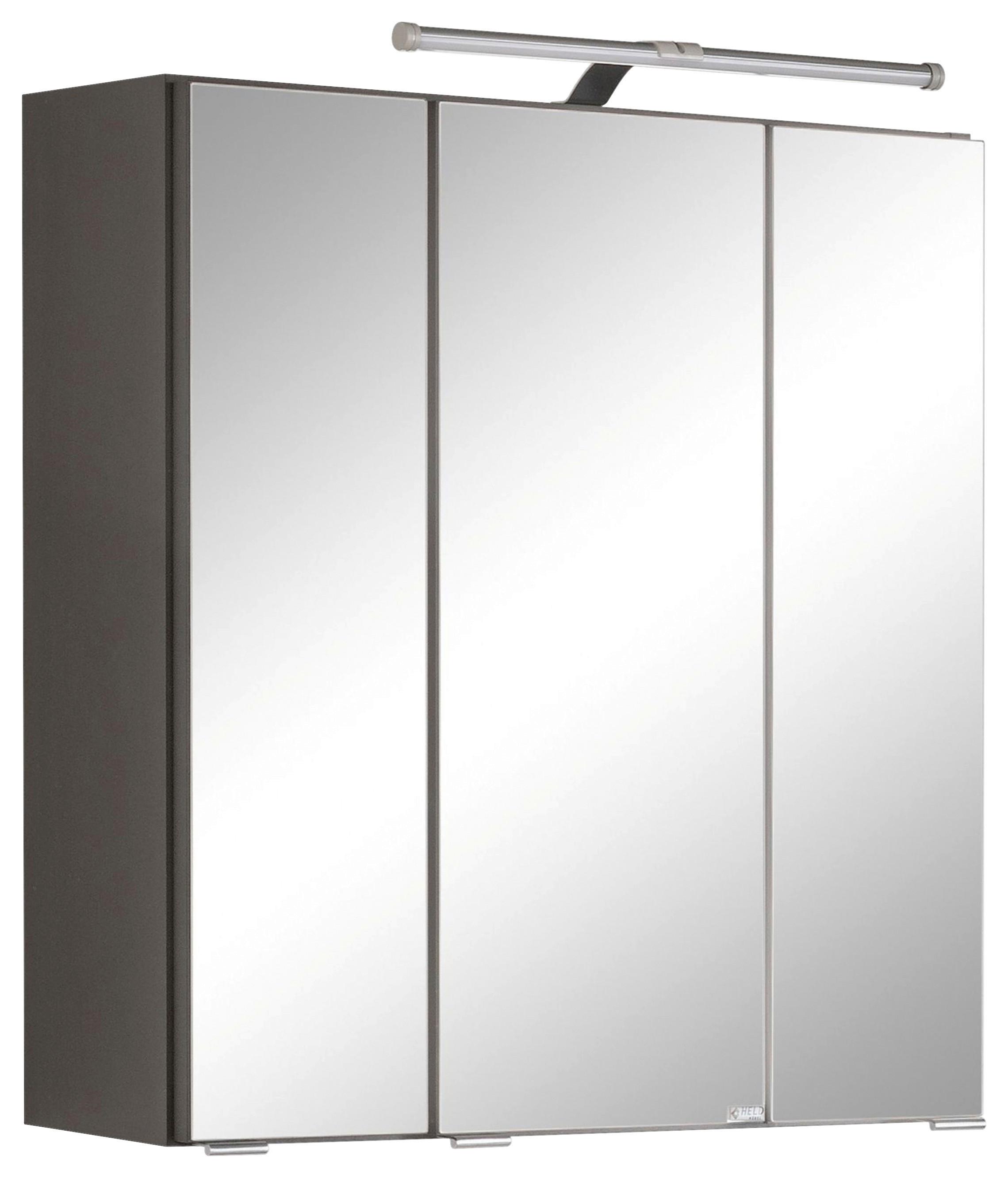 Spiegelschrank Paris graphitgrau B: 60 cm - Graphitfarben, MODERN, Glas/Holzwerkstoff (60/64/20cm) - Held