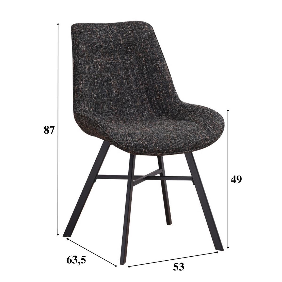 Stuhl-set Samuel - Schwarz, Design, Textil (53/87/63cm) - MID.YOU