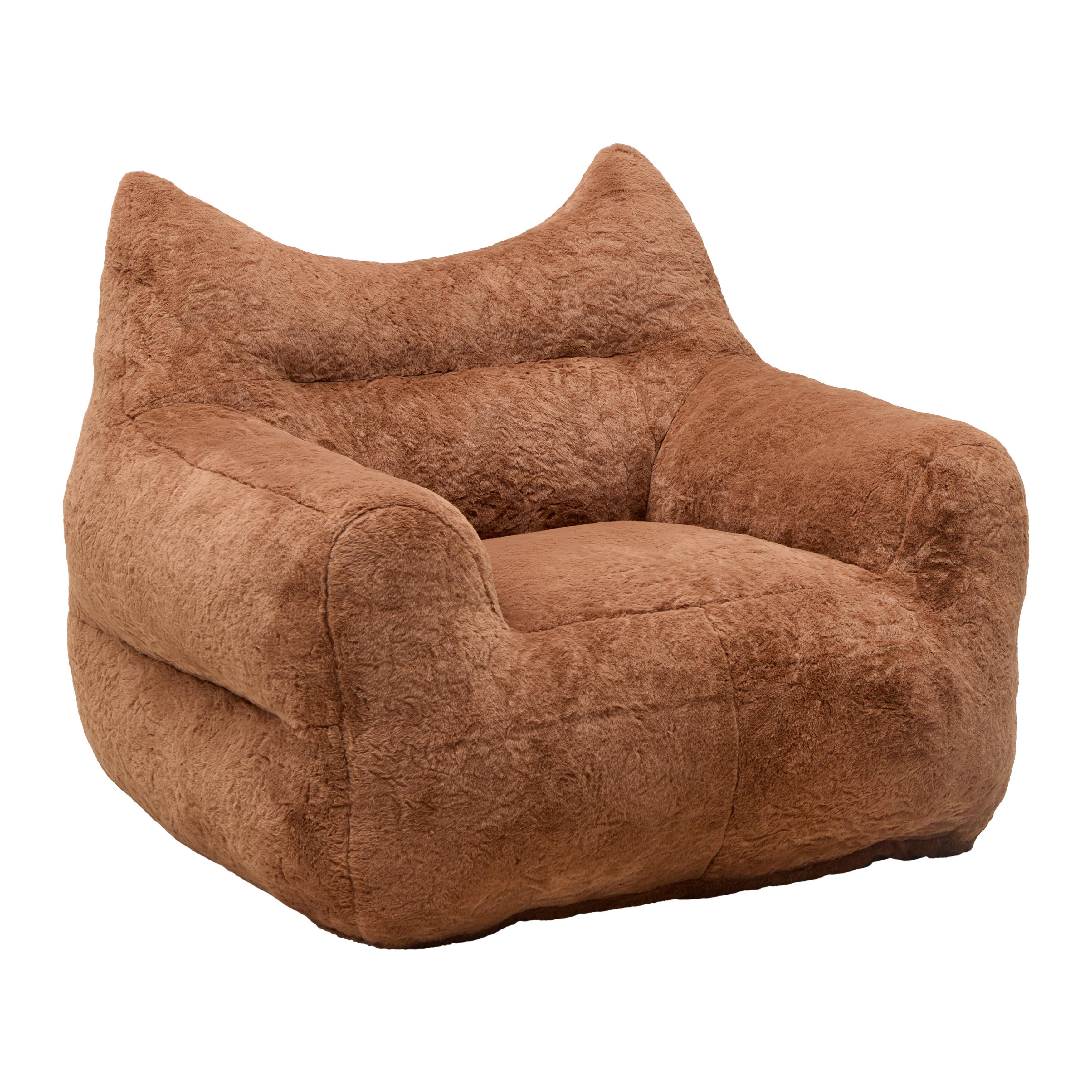 Štýlové kreslo LENI, hnedá umelá kožušina - hnedá, Modern, textil (106/80/92cm) - Mömax