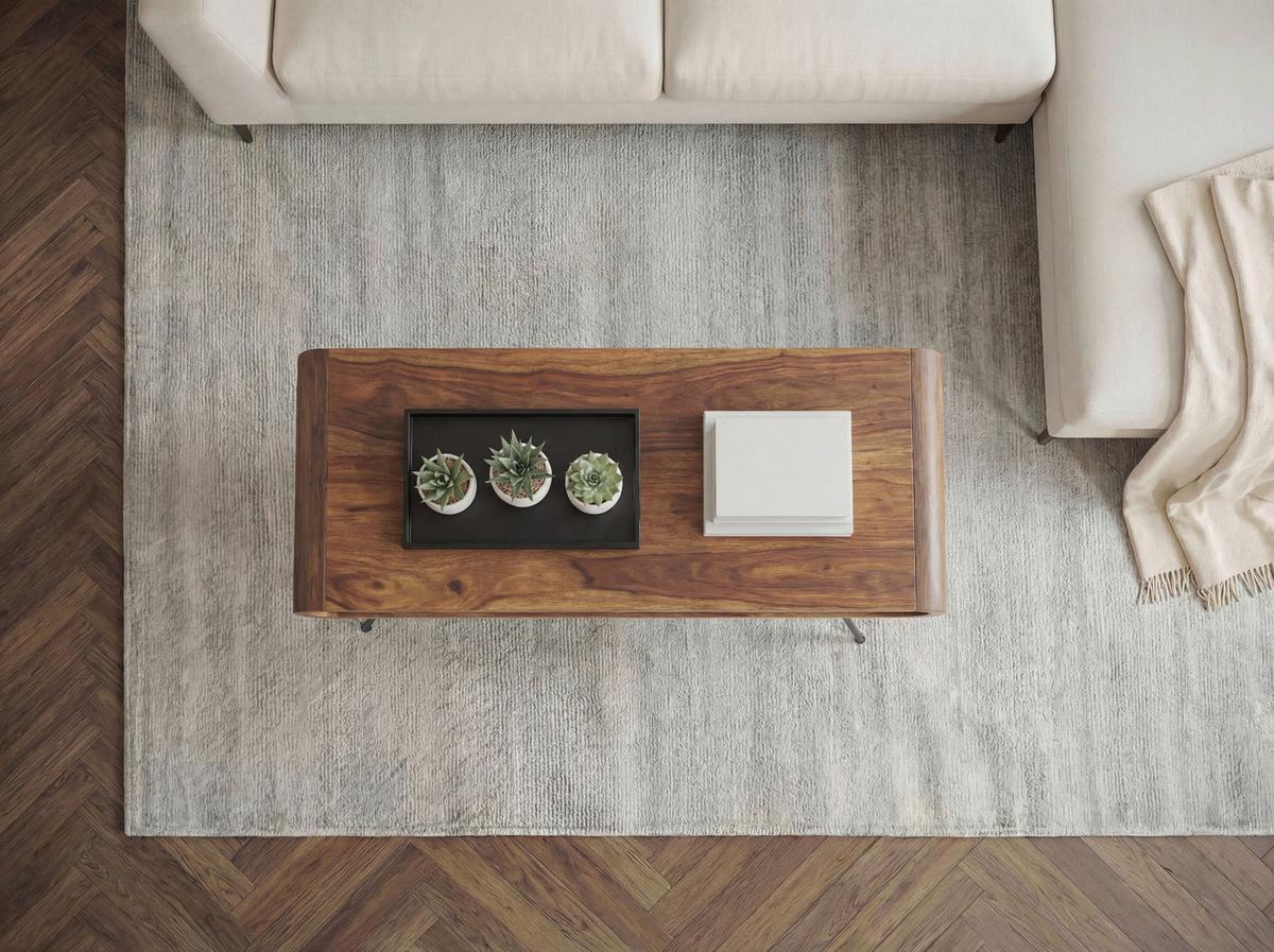 COUCHTISCH Mangoholz B: 105cm - Schwarz/Braun, Design, Holz/Metall (105/40/45cm) - Livetastic