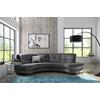 Ecksofa Bretania Anthrazit, S: 300x113 cm - Anthrazit/Schwarz, Design, Textil (300/113cm) - Livetastic