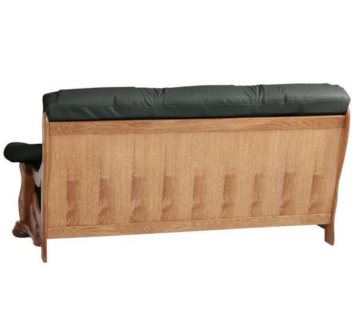 3-sitzer-sofa Tennessee Dunkelgrün Echtleder - Dunkelgrün/Eichefarben, LIFESTYLE, Leder/Holz (205/95/95cm) - Max Winzer