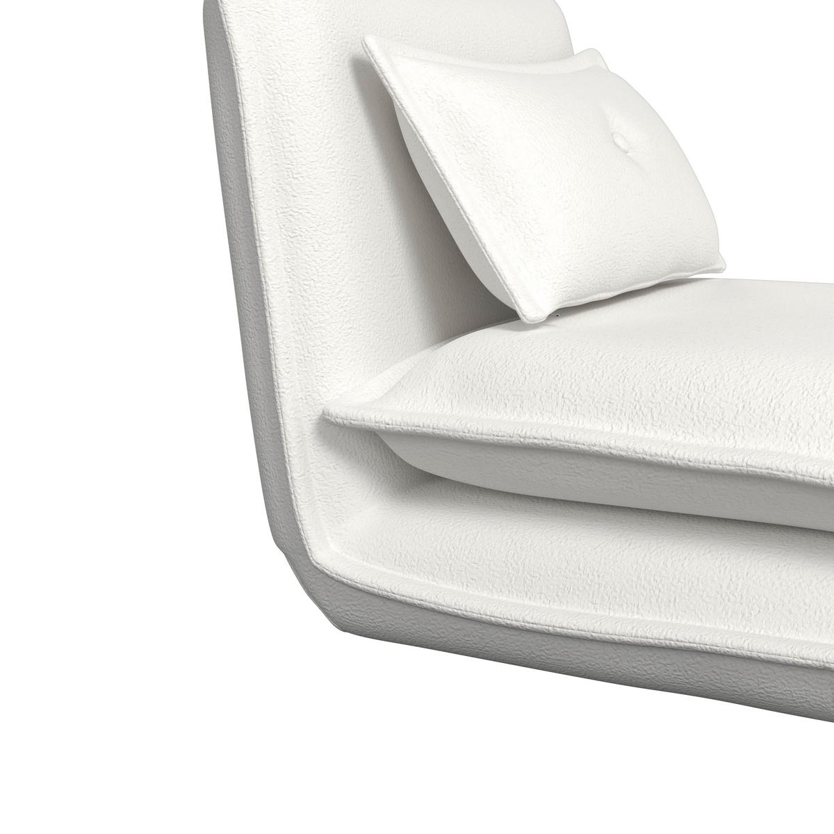 Rozkládací křeslo TAMARA, bílé buklé, max. 120 kg - bílá, Moderní, kov/textil (82/31/69cm) - Bessagi Home