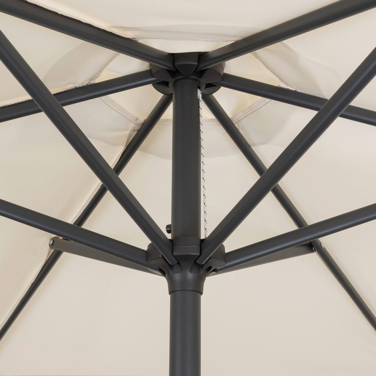 Sonnenschirm Doppler Dm: 182 Cm H: 210 Cm Naturfarben - Anthrazit/Naturfarben, Basics, Textil/Metall (182/210cm) - Doppler