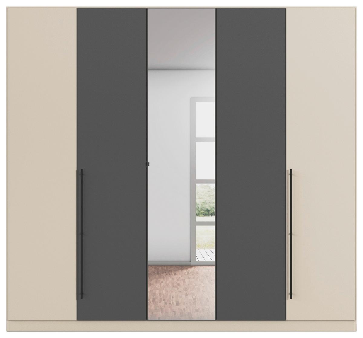 Kleiderschrank Safari B: 226 cm - Champagner/Grau, KONVENTIONELL, Holzwerkstoff (226/229/54cm)