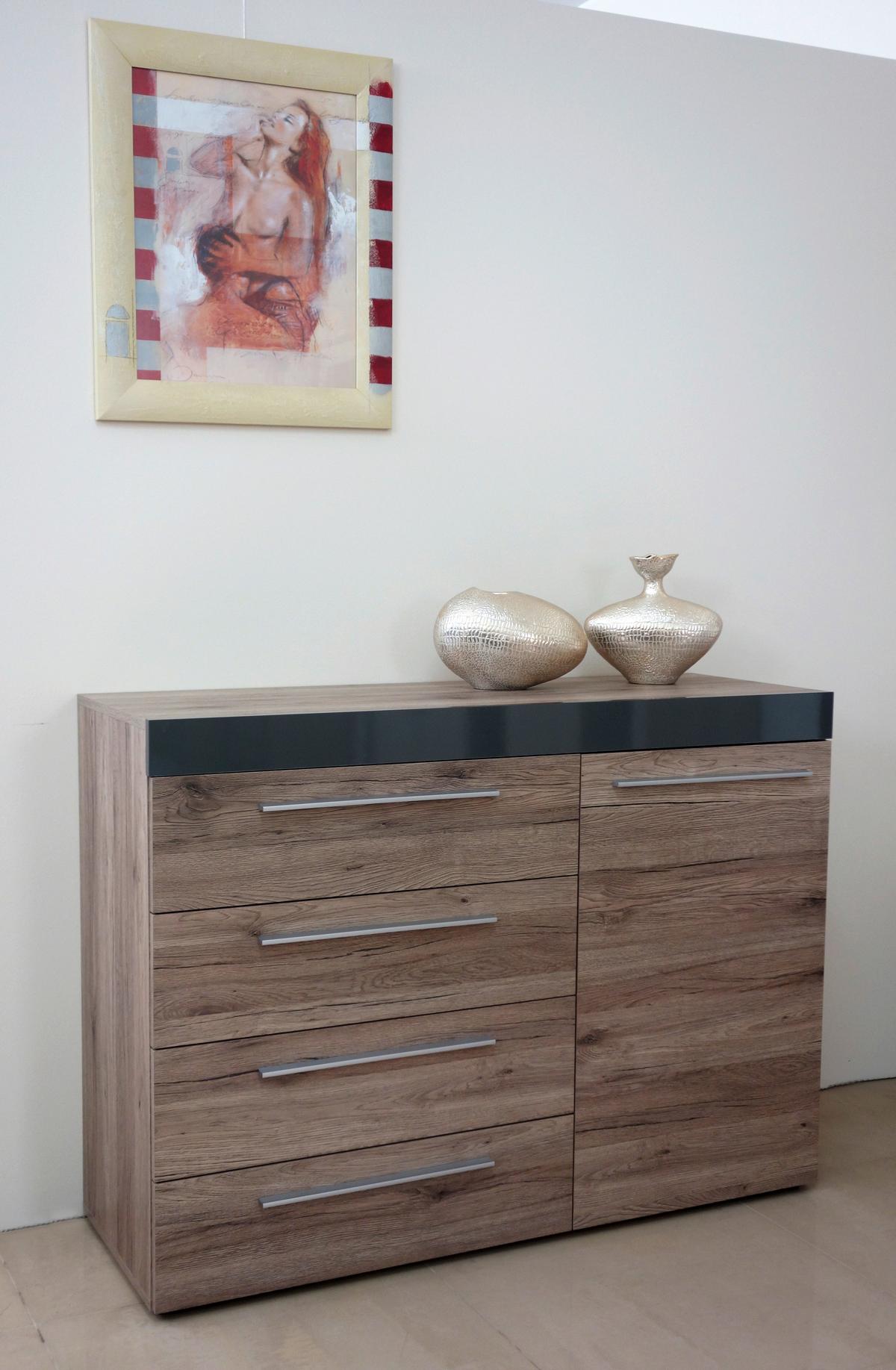 Komód Royal - San Remo tölgy, Modern, faalapú anyag (120/88/42cm)