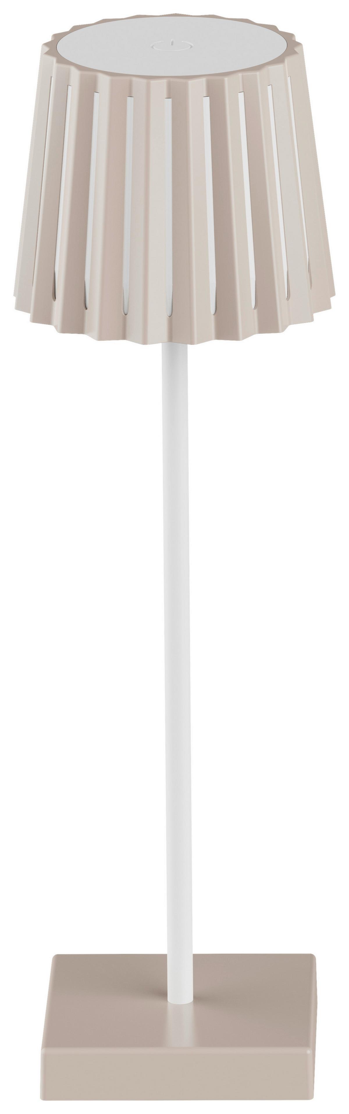 NABÍJATEĽNÁ STOLNÁ LAMPA PLISI - biela/cappuccino, Modern, kov/plast (10/28cm) - Mömax