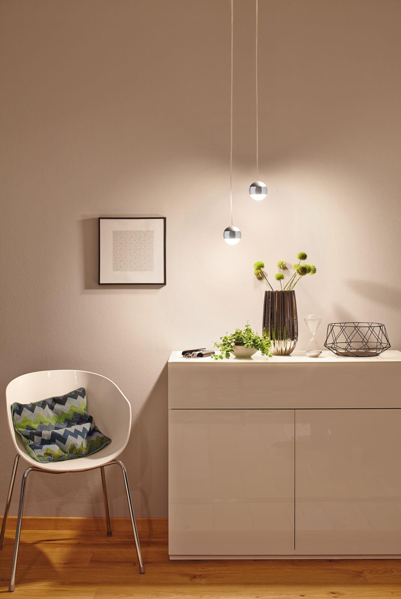Schienensystem Urail Hängeleuchte 95458 Kugelform - Chromfarben/Weiß, Design, Metall (8,7/130cm) - Paulmann
