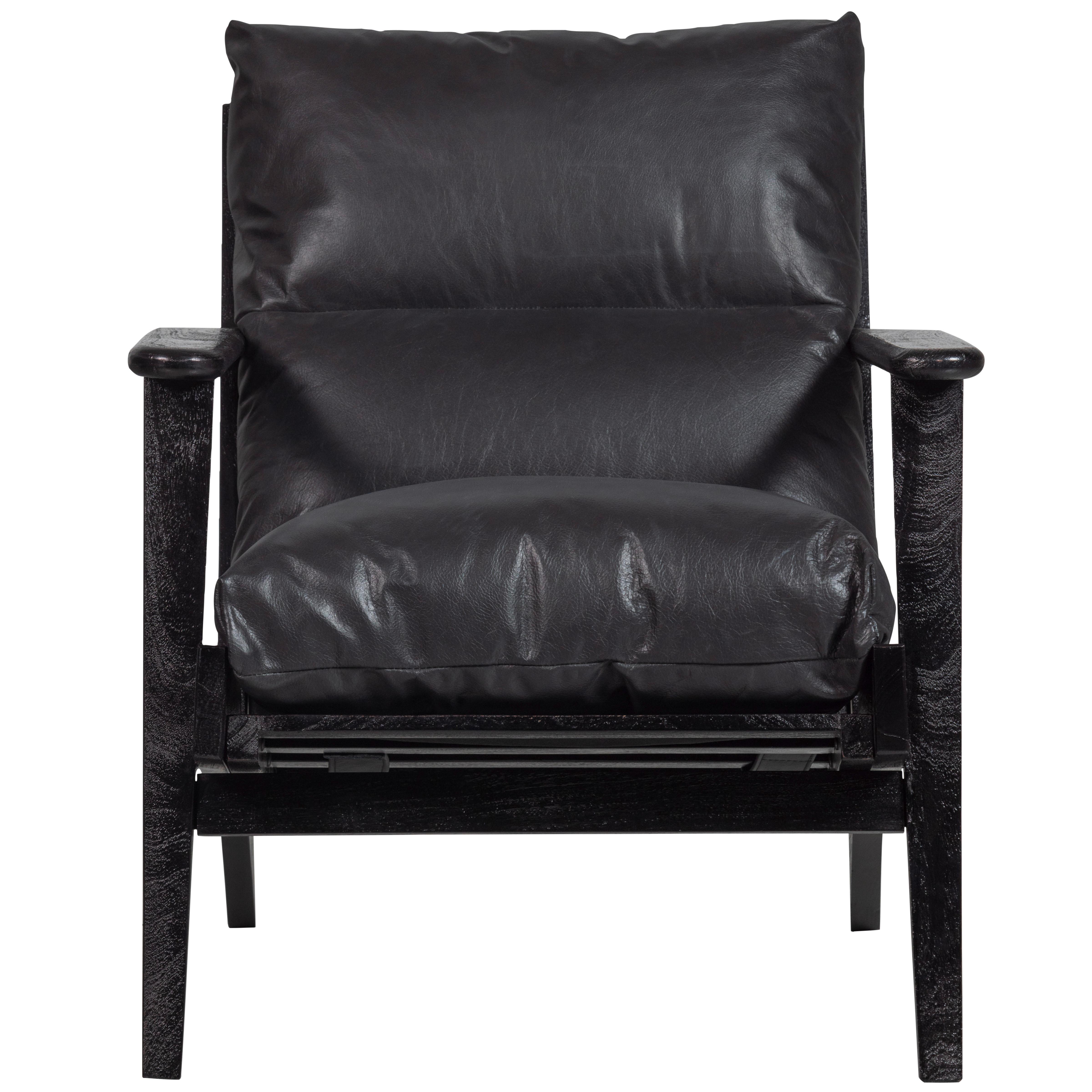 Sessel Houston Schwarz B: 71 Cm - Schwarz, Design, Leder/Holz (71/86/71cm) - Livetastic