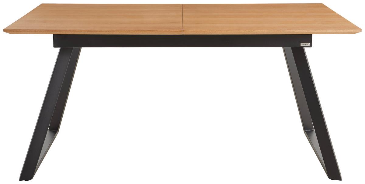 Esstisch ausziehbar Track 160-200x90 cm Natur/Schwarz - Schwarz/Naturfarben, MODERN, Holz/Holzwerkstoff (160-200/90/75cm) - Livetastic