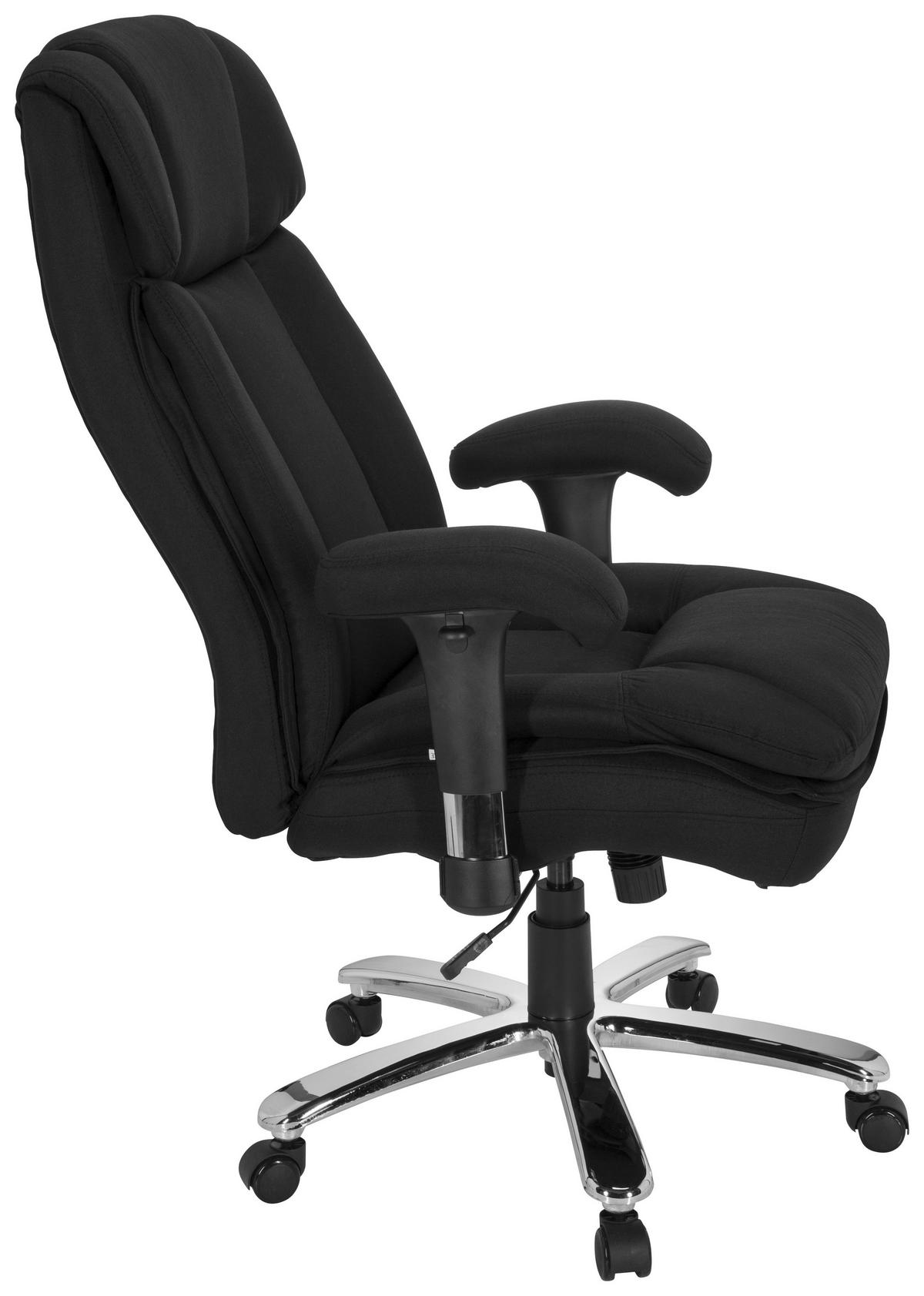 Chefsessel Builder Xxl I Schwarz - Silberfarben/Schwarz, MODERN, Kunststoff/Textil (76/123/81cm) - MID.YOU