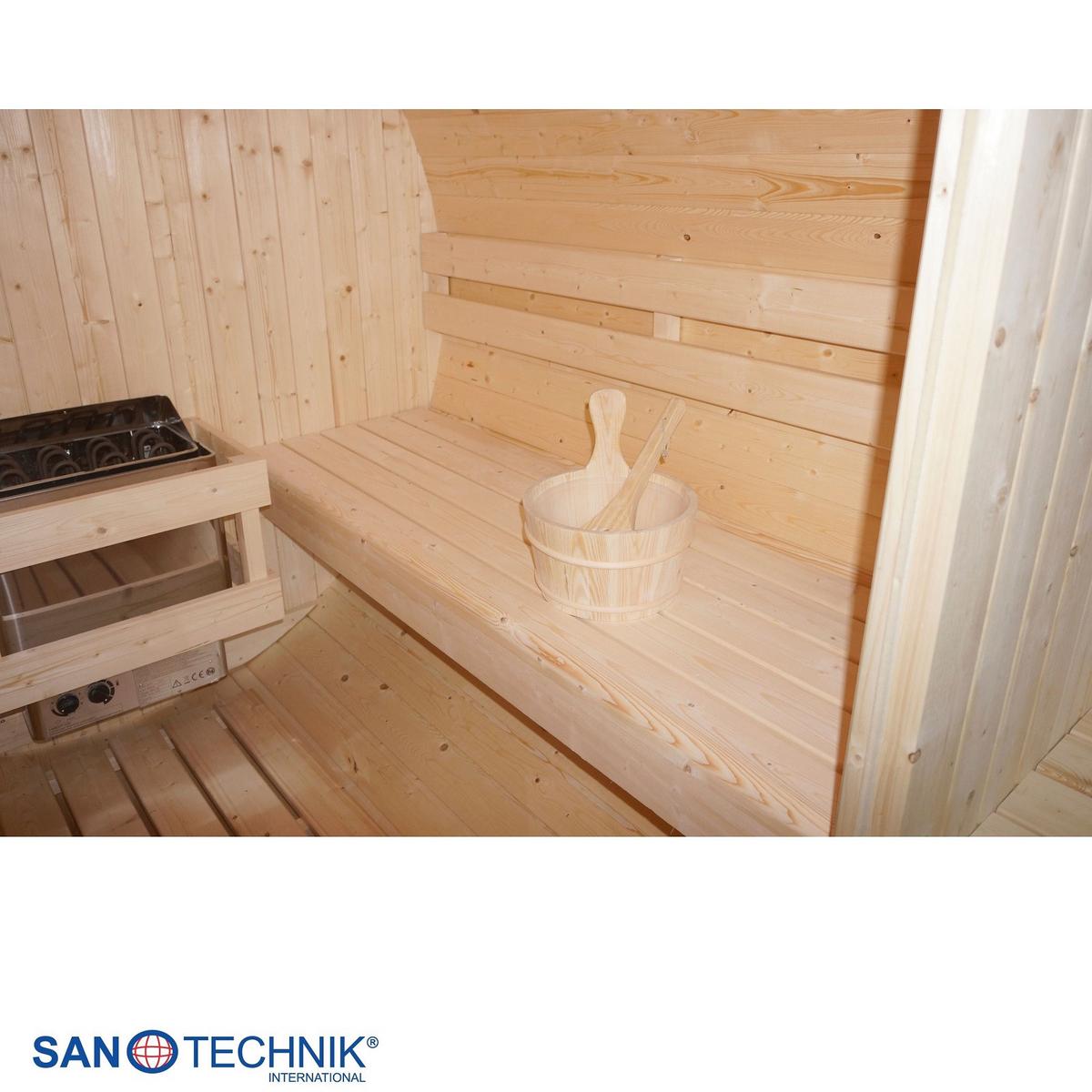 Saunafass Bergen Bergen Fichtefarben B: 189 cm - Fichtefarben, KONVENTIONELL, Glas/Holz (194,8/220/191,5cm) - Sanotechnik