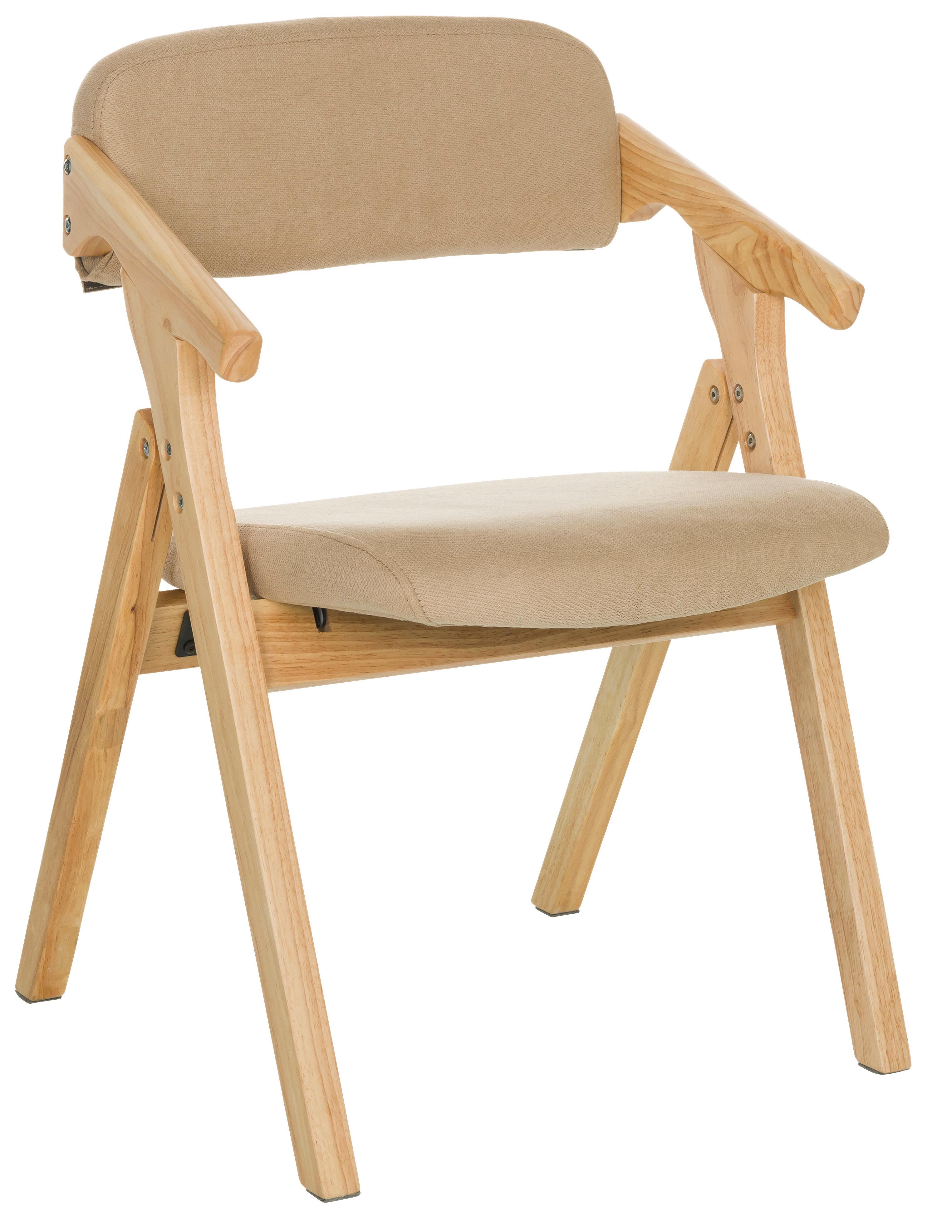 Armlehnstuhl Scandio - Beige, Basics, Holz/Textil (53/79/55cm) - MID.YOU