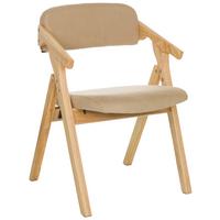 Armlehnstuhl Scandio - Beige, Basics, Holz/Textil (53/79/55cm) - MID.YOU