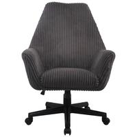 Drehstuhl Leone mit Armstützen Kord Dunkelgrau - Dunkelgrau/Schwarz, MODERN, Kunststoff/Textil (66/137/68cm) - MID.YOU