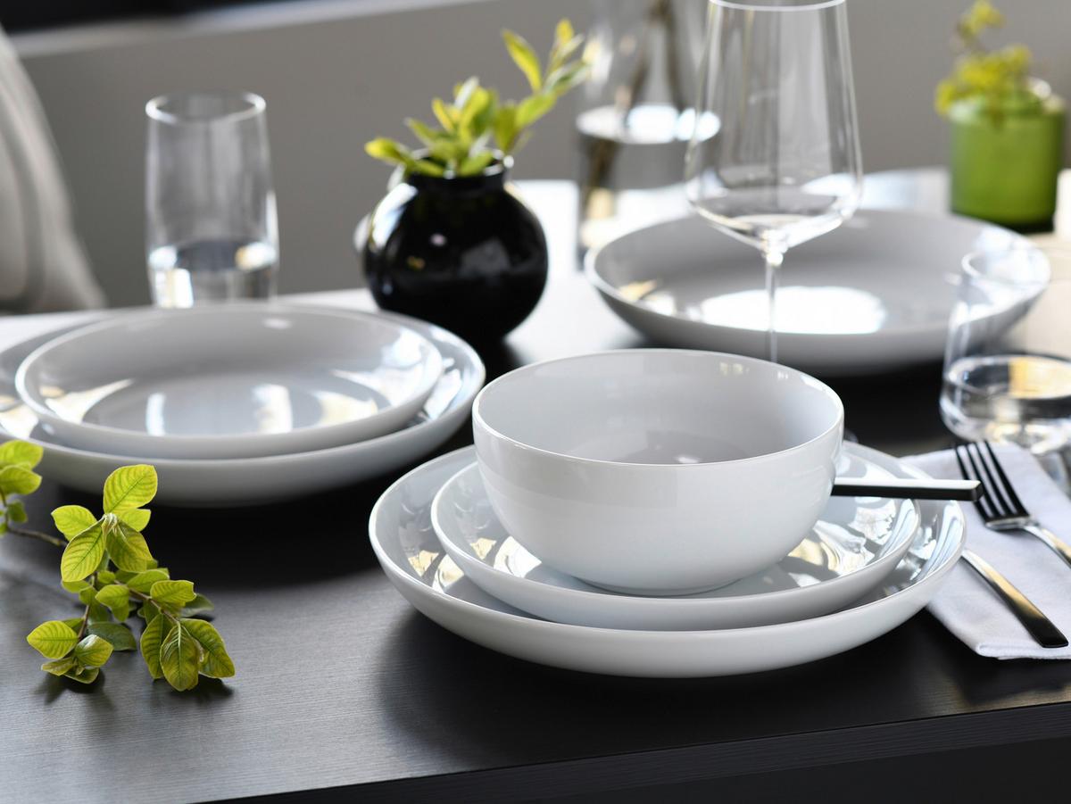 Speisetellerset Porzellan Weiß - Design - Creatable