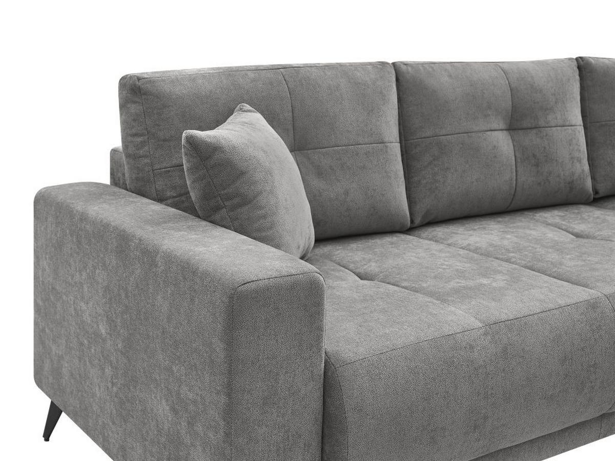 Rohová sedačka TEXAS, pravá, sivohnedý velúr - čierna/taupe, Konventionell, drevo/textil (259/203cm) - Based