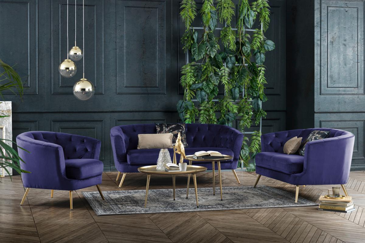 Fotel Lita - kék, Modern, textil/fém (89/78/83cm) - Ti'me