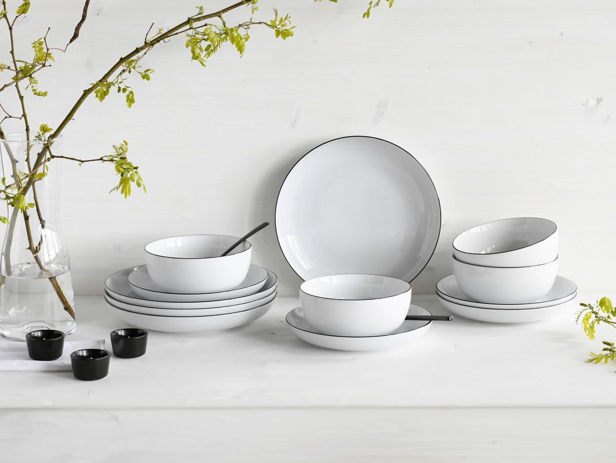 Tafelservice Porzellan Schwarz Weiß - Design - Creatable