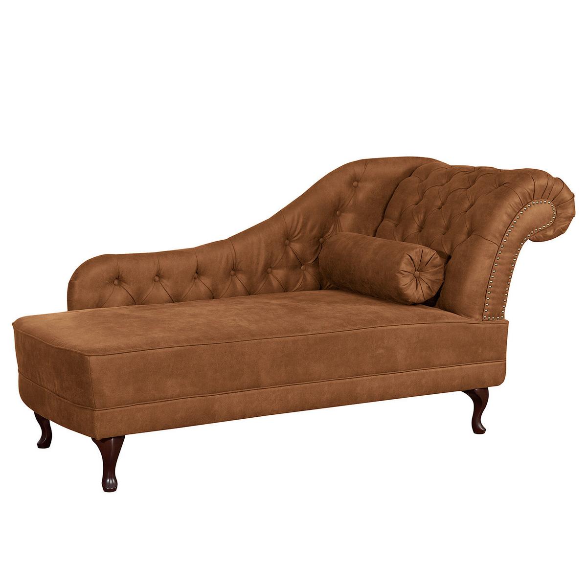 Récamiere Pako Cognac B: 185cm - Cognac/Braun, Design, Textil (185/93/75cm) - Livetastic