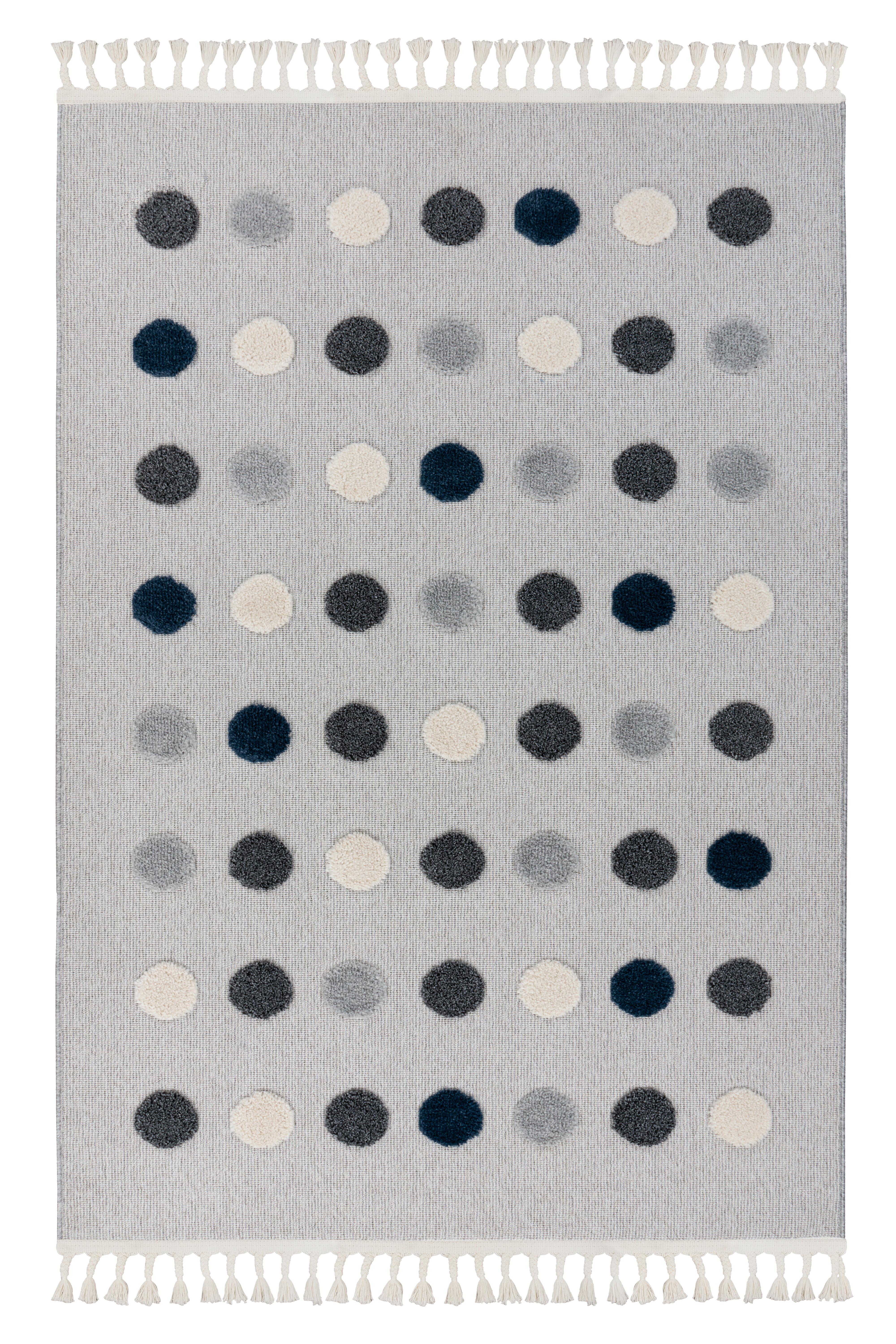 Flachwebteppich My Fano 394 Dots 120x170 - Multicolor/Schwarz, Basics, Textil (120/170cm) - Obsession