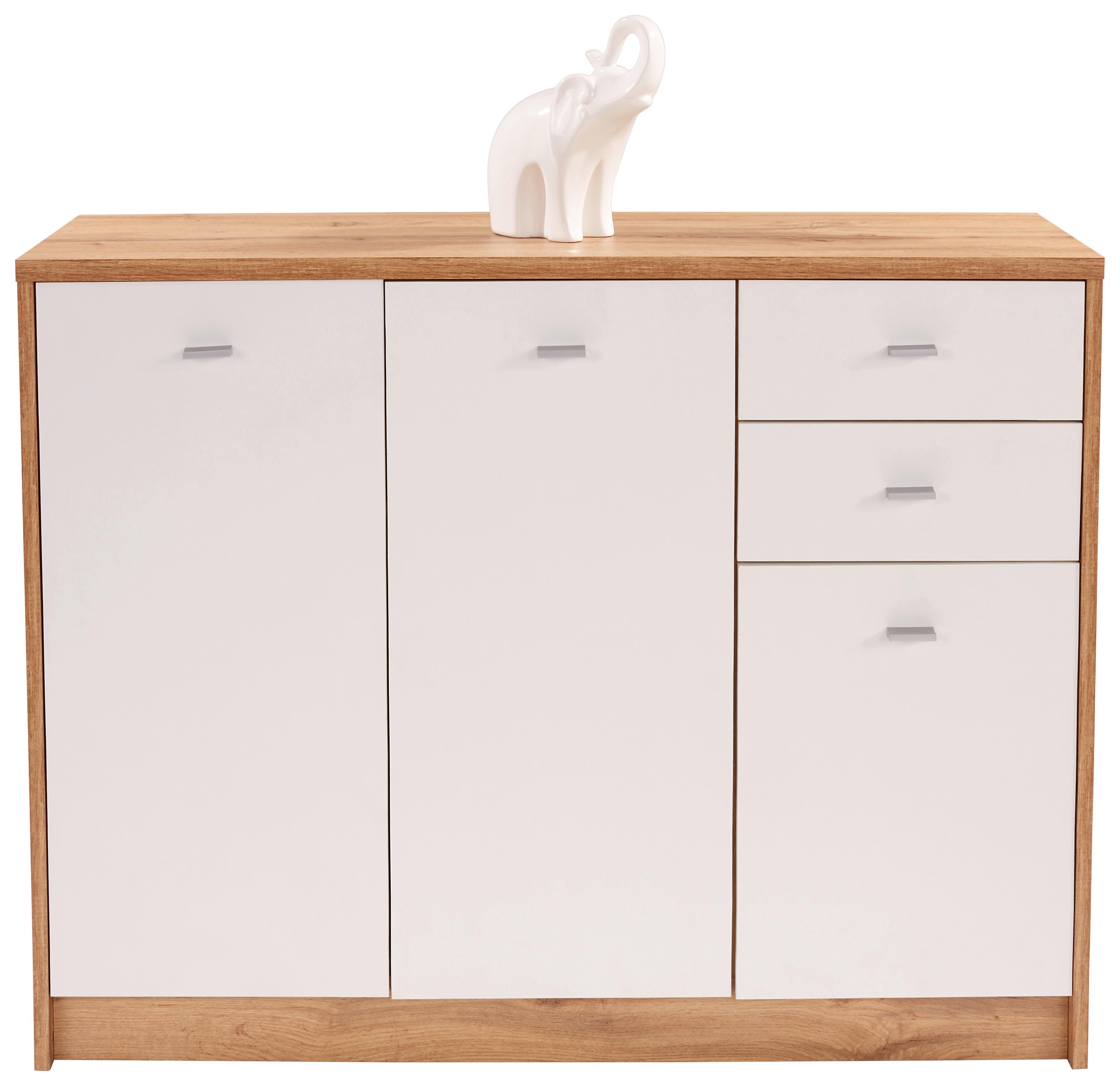 KOMODA 4-YOU NEW YUK05 - čierna/biela, Modern, kompozitné drevo/plast (109,1/85,4/34,6cm)