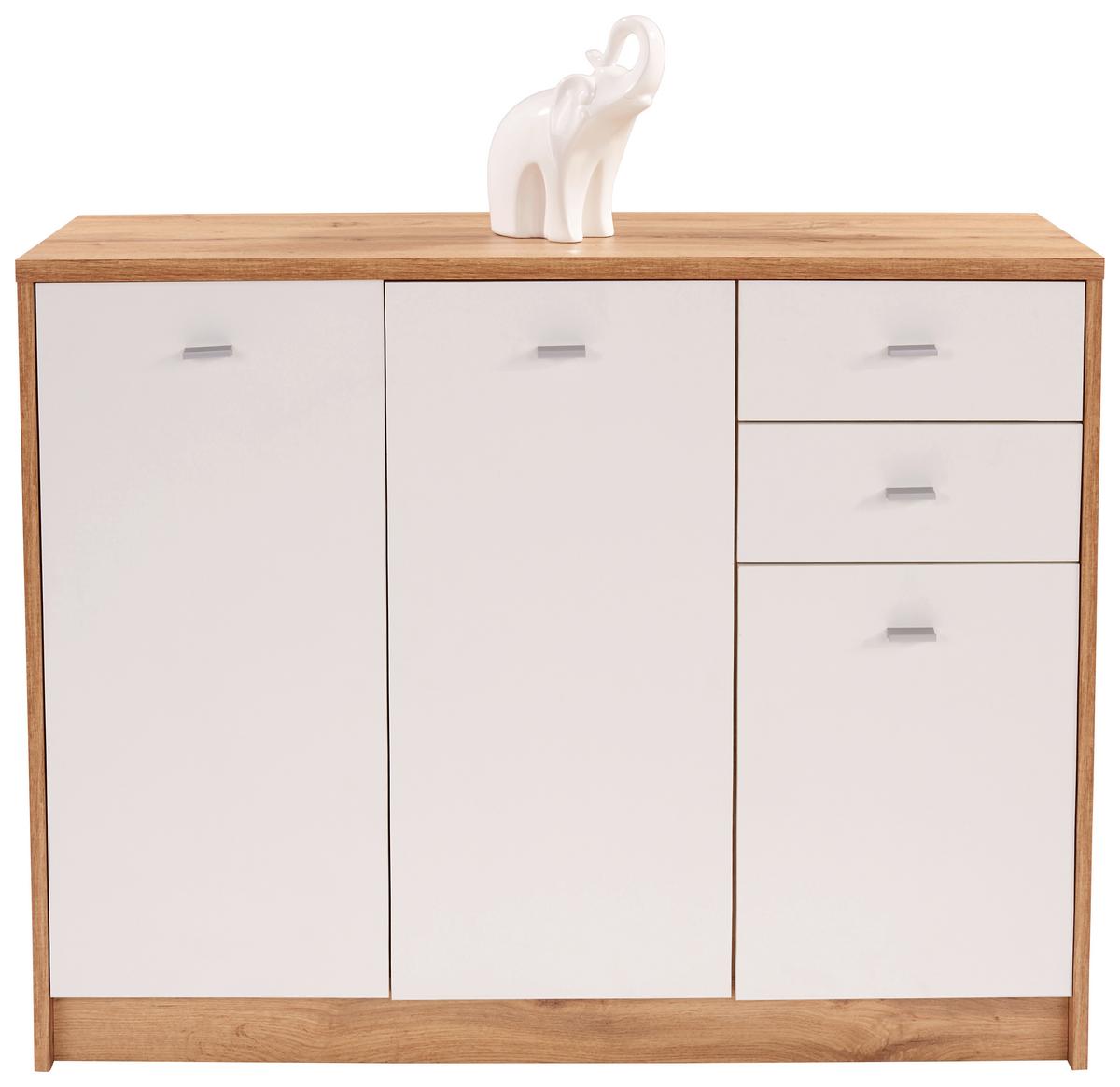 KOMODA 4-YOU NEW YUK05 - čierna/biela, Modern, kompozitné drevo/plast (109,1/85,4/34,6cm)