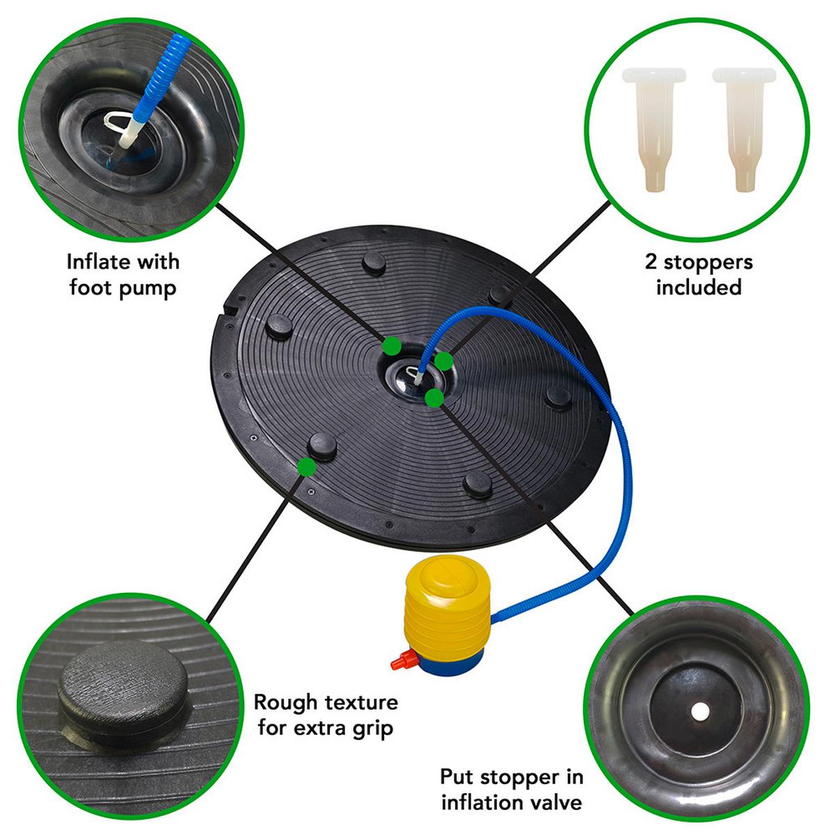 Balancekissen Tunturi Pro Balance Trainer - Schwarz, KONVENTIONELL, Kunststoff (60/50/2,2cm)