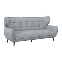 3-Sitzer-Sofa Prince Grau B: 221 cm - Schwarz/Grau, MODERN, Textil (221/105/98cm)