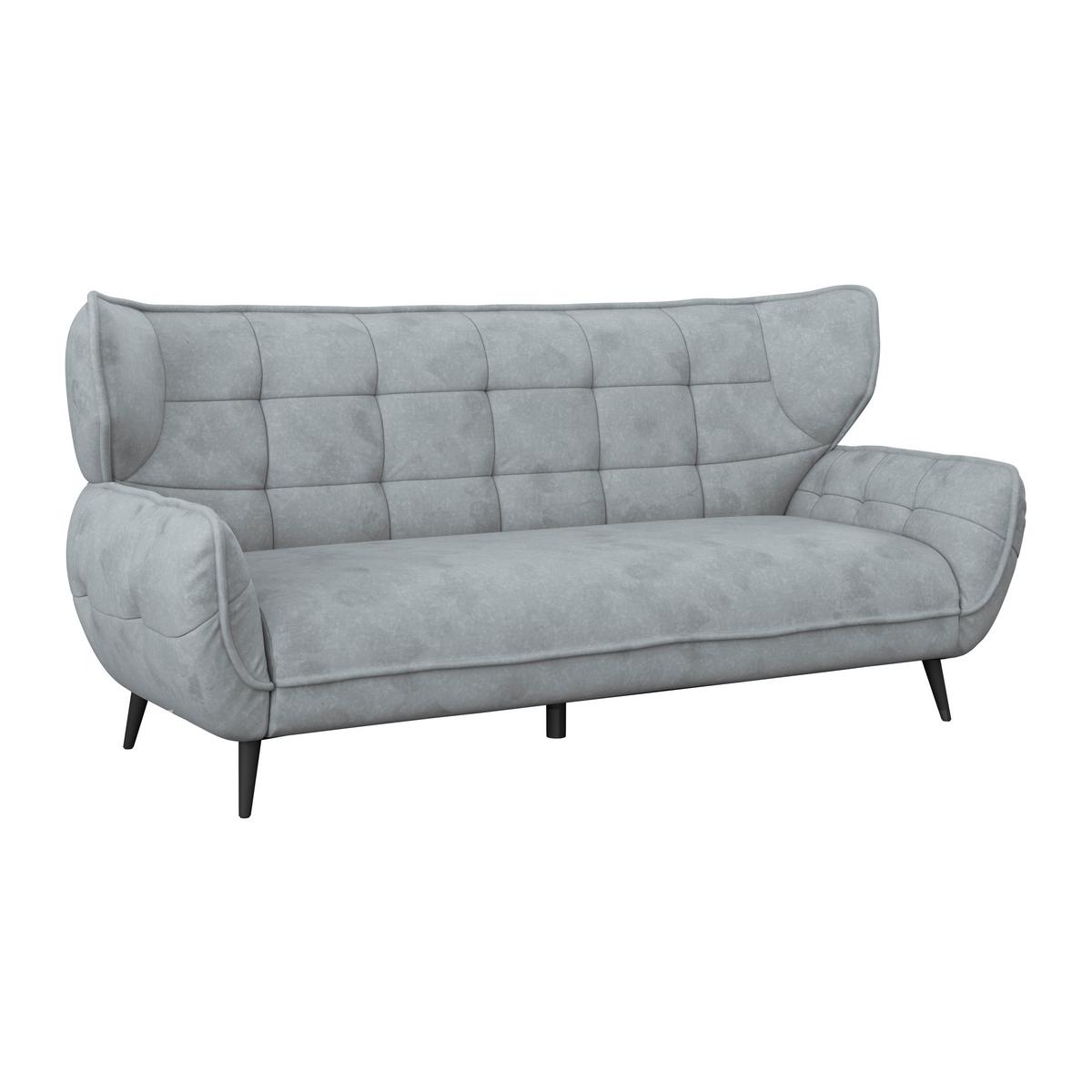 3-Sitzer-Sofa Prince Grau B: 221 cm - Schwarz/Grau, MODERN, Textil (221/105/98cm)