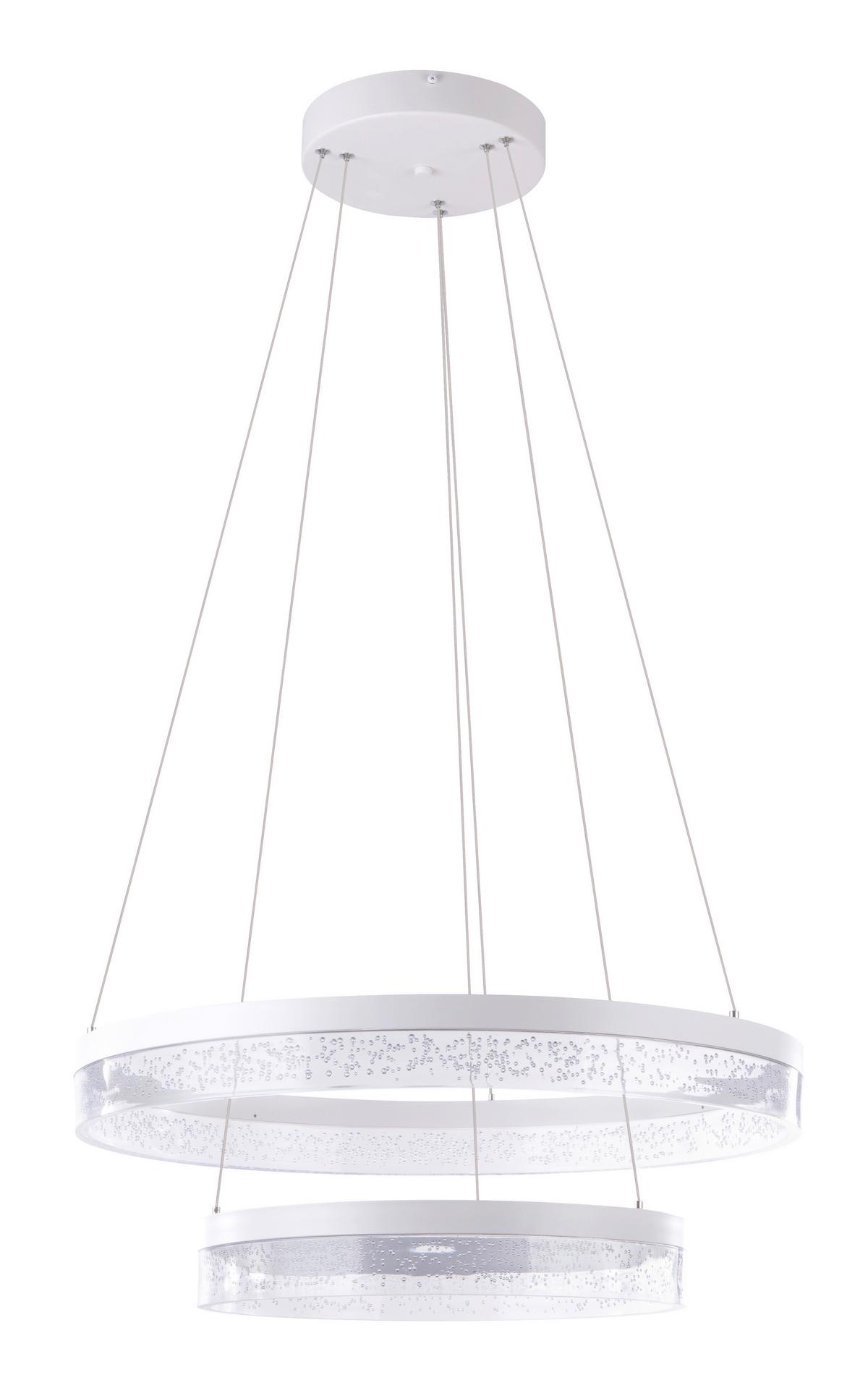 Led-hängeleuchte 68225-60 Smitty - Transparent/Weiß, Basics, Kunststoff/Metall (60/120cm) - Globo