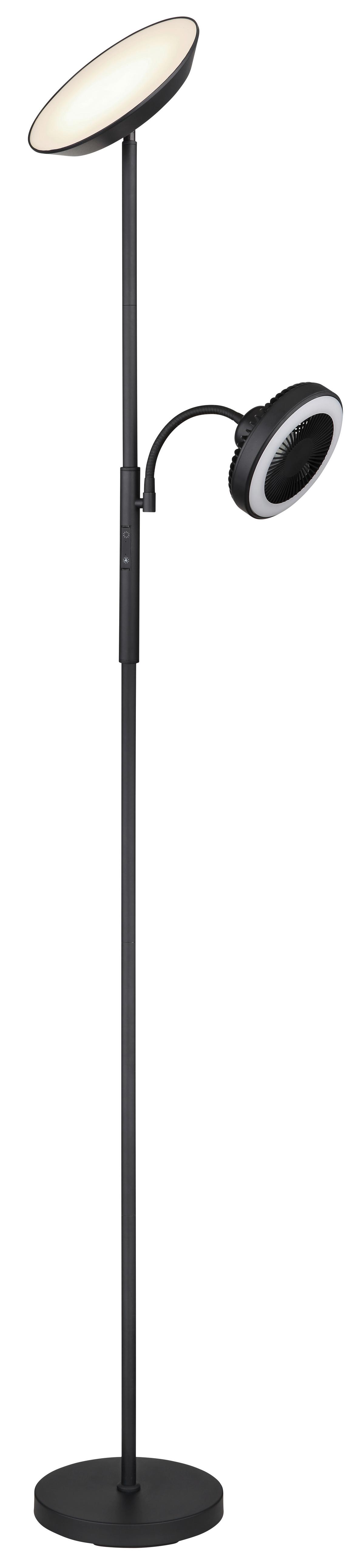 LED-Stehleuchte 58008 - Opal/Schwarz, KONVENTIONELL, Kunststoff/Metall (33,7/25/178cm) - Globo